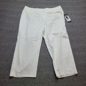 Larry Levine Slim Leg Crop Pants Women 12P‎ White New Slim Fit Petite Trousers